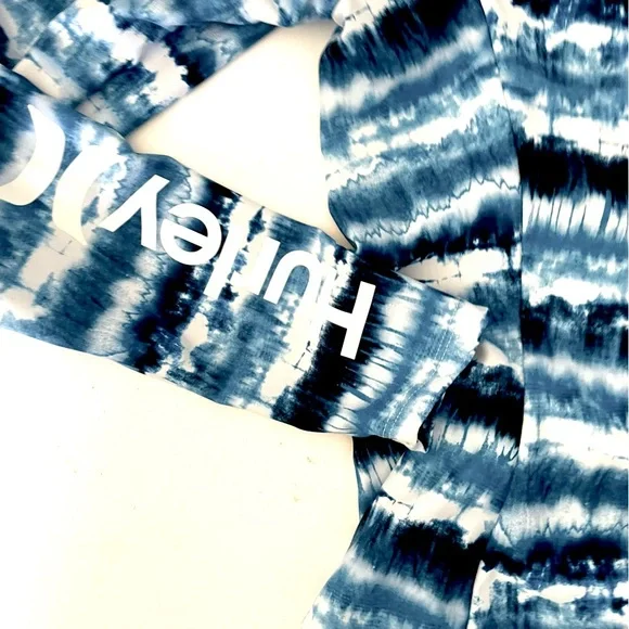 Hurley Blue tie-dye rash guard, one piece bathing suit zipper pull back Size XL - Picture 6 of 16